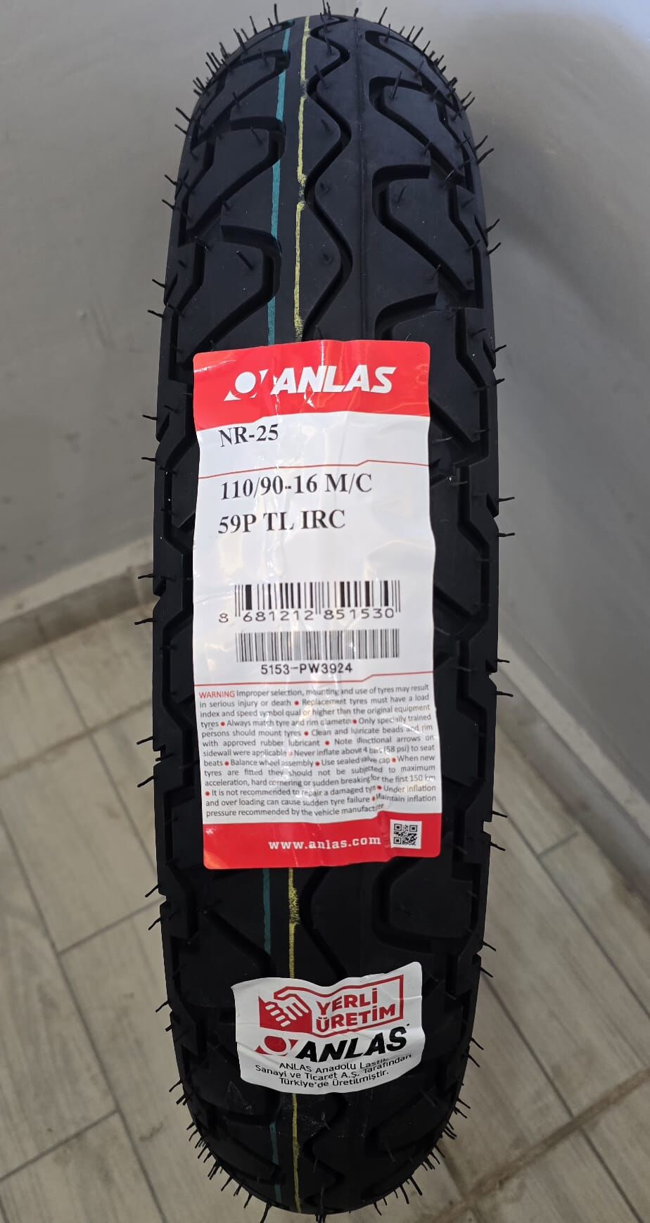 110/90-16 TUBELESS IRC NR-25 MOTORSİKLET LASTİK